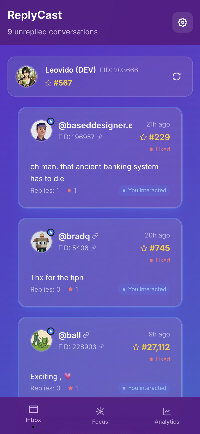 ReplyCast - Never miss a reply - Farcaster Mini Apps